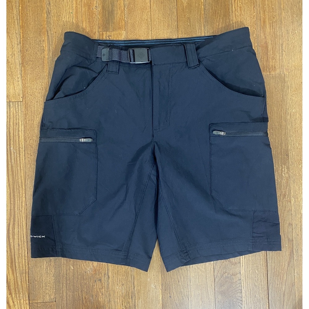 Columbia Womens Black Omni-Wick Belted Hiking Shorts Travel Fishing Outdoors